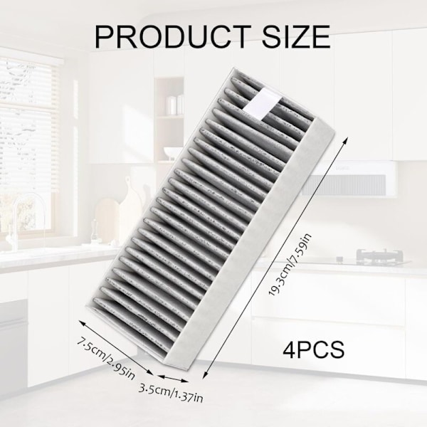 4 stk. kulfilter aktivt til 17004796 hz9vrcr0 bosch hez9vrud0 17004796 neff 17004806 z821vr0 og gaggenau Ca2821111 Kulfilter Emhætte Gros Elotrom
