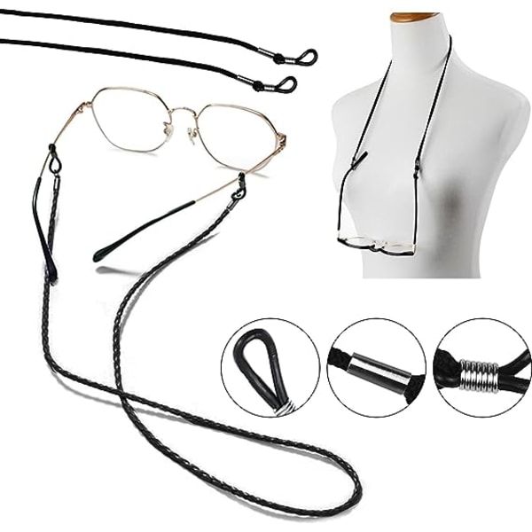 Briller Snor Brille Snor, 12 stk. Justerbare Universelle Brille Fasteners Remme PU Briller Snor Snor Holder Snore Kvinder Mænd Briller til Sport R