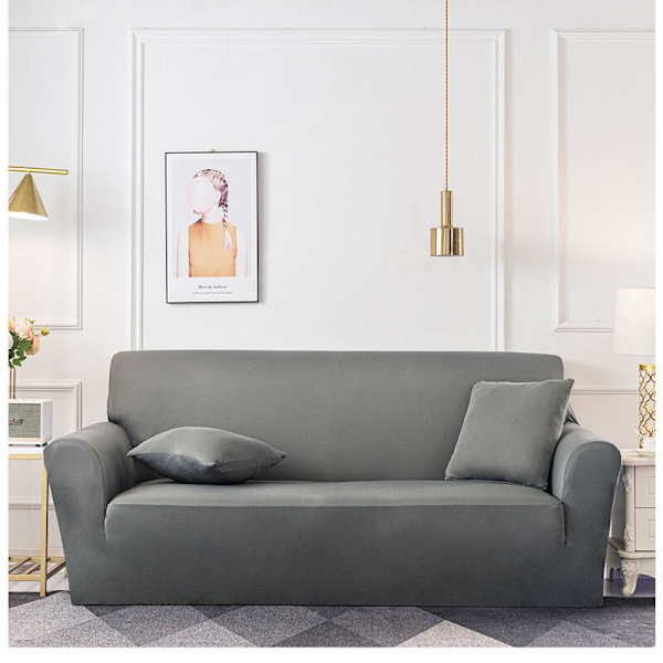 3-sits sofföverdrag med stretcharmstöd - Soffskydd för sovrum vardagsrum - grå, 195-230cm