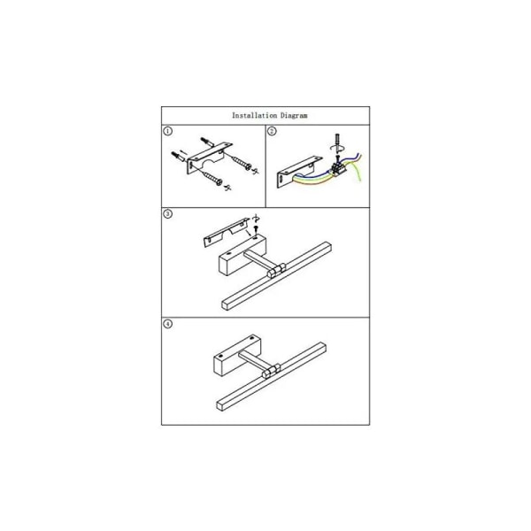 LED-baderomsspeilbelysning 50 cm, 12 W, IP44 vanntett baderomsvegglampe 180° roterbar, moderne baderomsspeilbelysning, varmt hvitt 3000K, svart [Ener