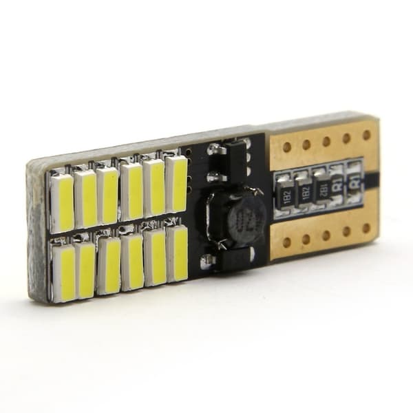 2 stk. LED-bredlys til bil, konstant strømdekodning T10 4014 24SMD nummerpladelys, 12V