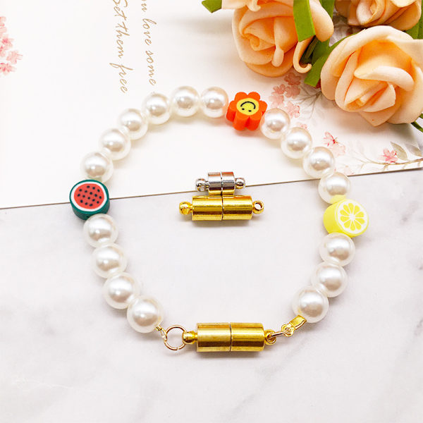 10 magnetlåse diy håndlavet smykker halskæde armbånd suge sten lukning forbindelseslås (sfærisk guld)
