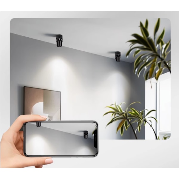 Vit inomhusspotlight, vit LED-takspotlight justerbar takspotlight (varmvit ljus)