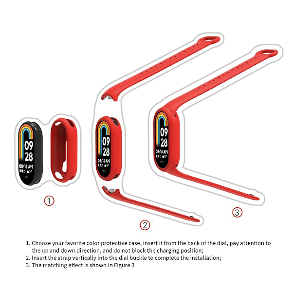 Silikone Beskyttelsesdækning til Xiaomi Mi Band 8 Case Shell Beskytter Perfekt Pasform til Xiaomi