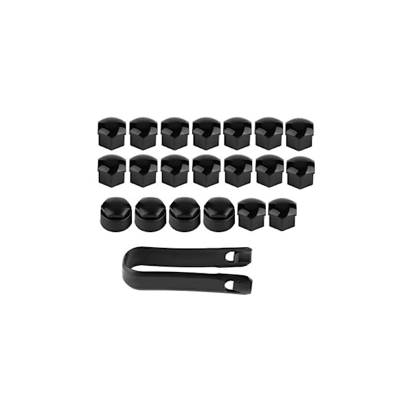 20 st hjulkapslar, 17 mm antidamm, dammskydd, krom hexagon, bultskydd, universell stöldskydd, anpassad till de flesta Voille hjulskruvar