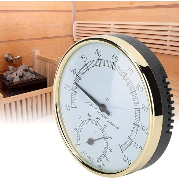 Termohygrometer, Temperatur Fugtigheds Hygrometer til Køkken, LCD Digitalt Rumtermometer, Hygrometer Termometer til Rum, Sauna Hygrometer, Metal