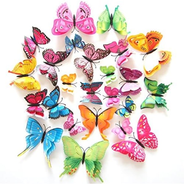 3D Butterflies Veggmalerier Wall Sticker DIY Butterfly Stickers Removab