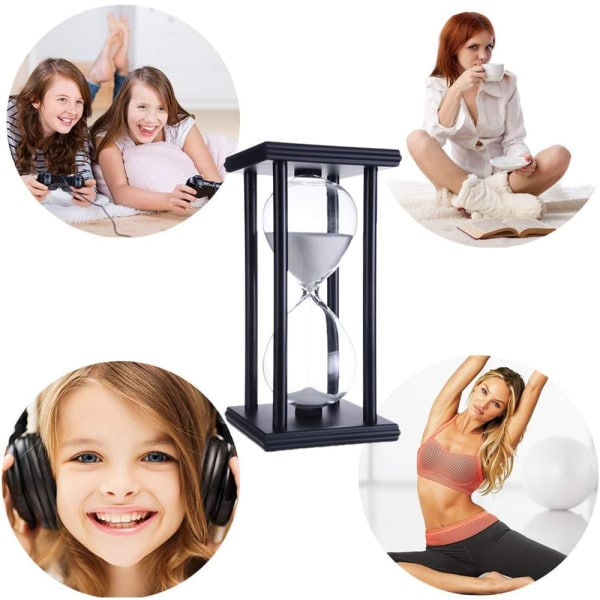 Timeglass for 45 minutter Timer 45 minutter Dekorasjon for barnerom Bursdag Kaffeebord Tebord Bokhylle Skolespill Ornament Tretre Cloc