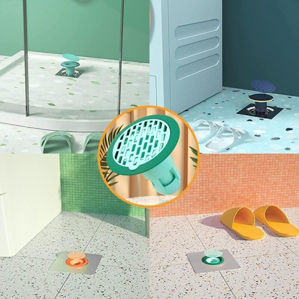 Anti silikon - Anti insekter - Lukter Avlopp på golvet Kärna WC Avlopp Anti - Anti WC Blockering - Lukter Avlopp på marken täcker 4 rum 7.58.5cm 4st