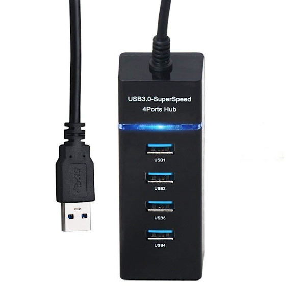 4 Interface 3HUB USB One Drag Four Hub Splitter Computer Laptop E