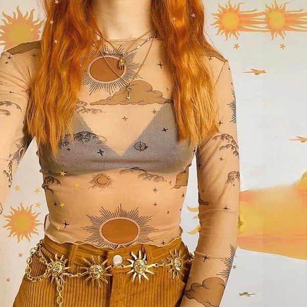 Metal taljekæde Sun Pendant Mavebælte Body Chains Smykker Acce