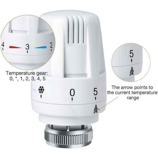 4 stk radiator termostatisk hode, radiatortermostat TRV m30 x 1.5, radiator termostatisk ventil, radiatorventiler for varmesystem for men
