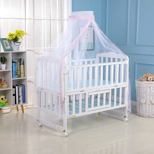 Baby Myggnetting, Krybbehimmel Myggnetting Myggkodet Garn Net Babyhimmel Insektbeskyttelse Baby Seng Net Himmel Draperi Netting Dekke (Rosa)