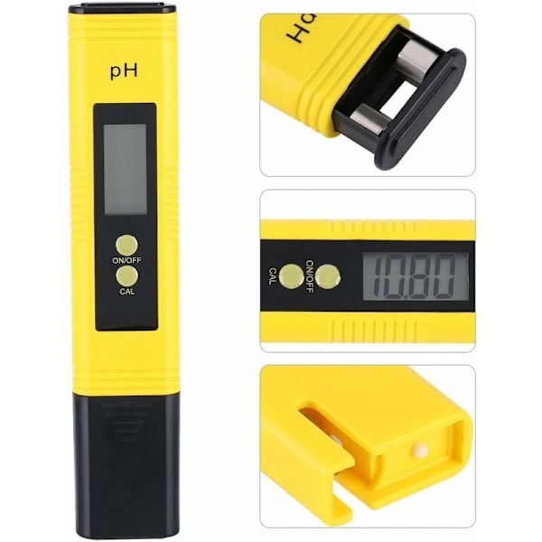 PH Digital Mätpenna med Digital LCD-Display 0.00-14.00 Mätområde 0.01 pH för Akvarium, Poolvatten