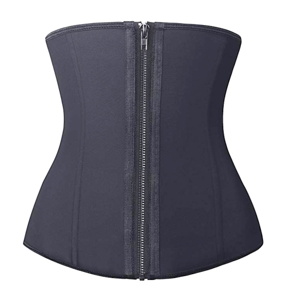 Zip Waist Trainer til kvinder Latex Cincher Korset Træning Body Shaper Workout Girdle（M）
