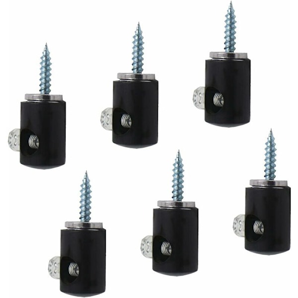 Sett med 6 lyskroker for lysekrone, lysekronekrok, taklampe, kabel (svart)