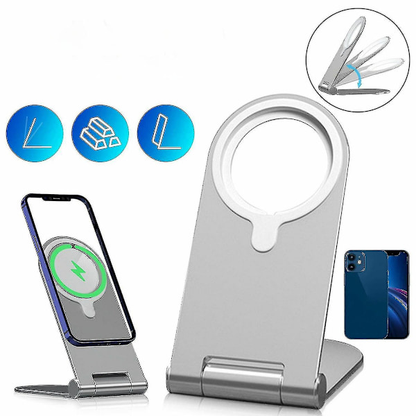 Mobiilipuhelimen latausteline, työpöydän magneettinen imuteline, taittuva teline, magsafe-teline, langaton lataus