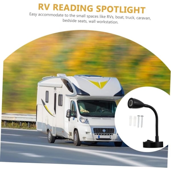 2 stk. LED Spot Læselamper Justerbar Kontakt Sengelampe Væglampe Indvendig Belysning Autocamper 6000K Hvid til Camper Van