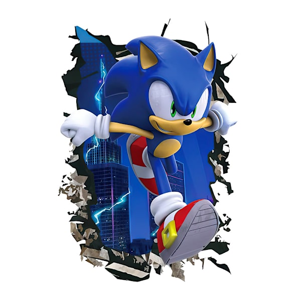 Sonic Cartoon Animation Stickers Dekoration Barnrum Sovrum Cartoon PVC Självhäftande Avtagbara Stickers