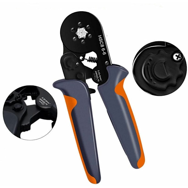 Itsesäätyvät ajattelupihdit räikkävaijerin asettamiseen 0,25–6 mm²/AWG23-10, sisältää 1900 puristusliitintä (harmaa)