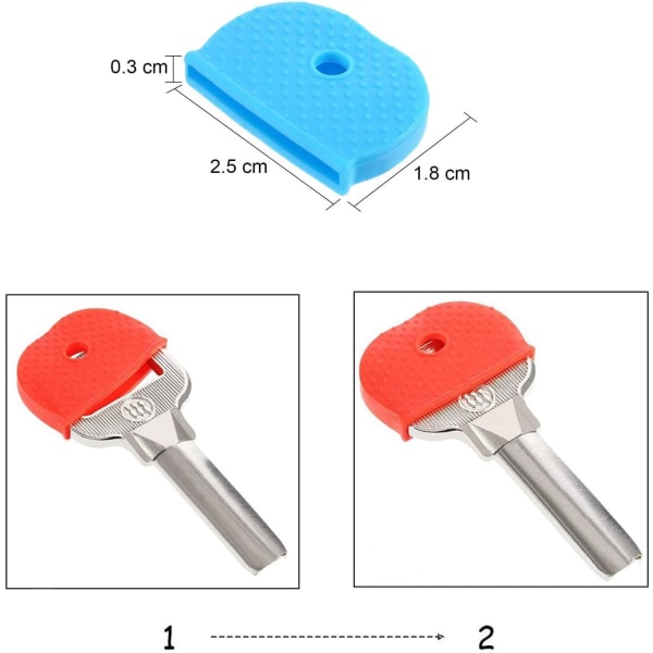 24 stk. fleksible nøgleovertræk til nemt at genkende dine nøgler