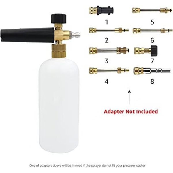 33,8 oz/1 L，Snow Foam Lance med 1/4 Quick Connect for Pressure W