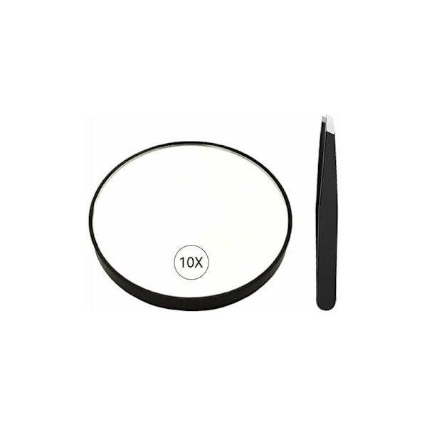 Missful speil x10, lite forstørrelsesspeil med, som et reisespeil, kompakt speil for å nappe øyenbryn 8,9 cm