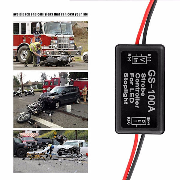 2 stk. Automotive Motorcycle GS-100ALED High Level Bremslys Controller LED Bremslys Controller C0074