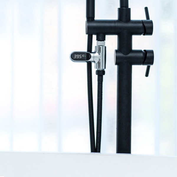 Duschtermometer, Babybadtermometer, LED-digital duschtemperaturdisplay, Celsius/Fahrenheit-display, 360° roterbarer skärm, för familjebad