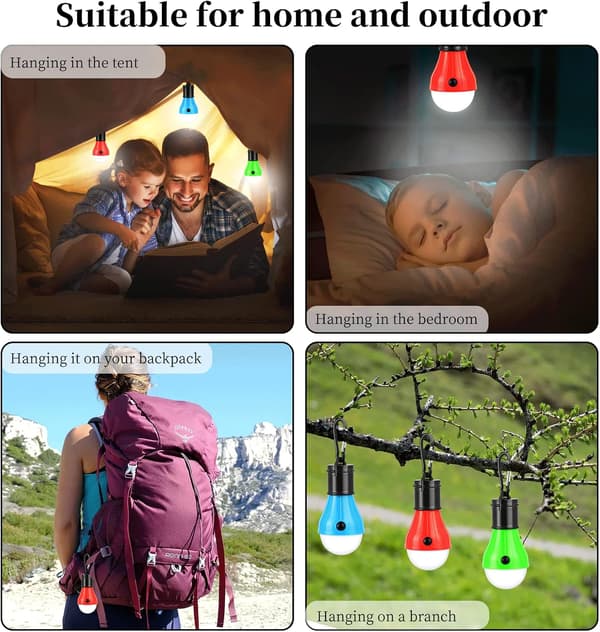 Campinglamper, 3 LED campinglamper, batteridrevne campinglamper, bærbare teltlamper, vandtætte nødlamper