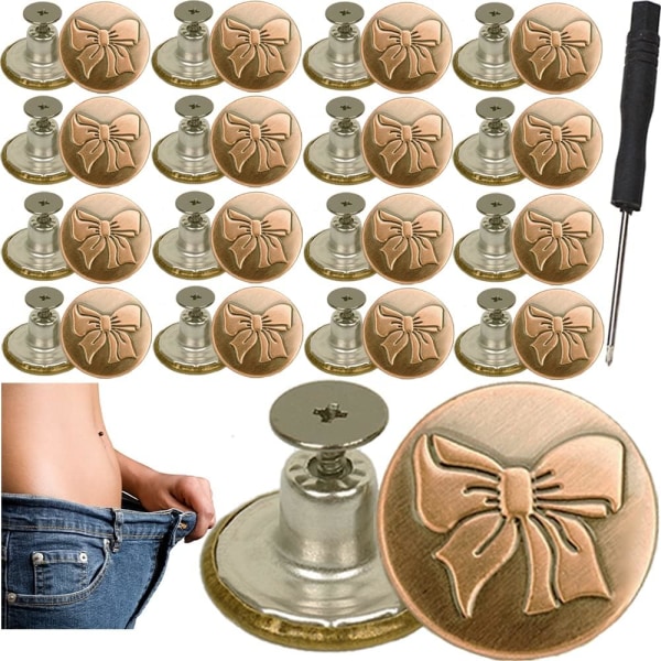 (20 sett 17mm) Avtakbare knapper for jeans-knapperstatning Jean-knapper for justerbar knapp for jeans-bukser-knappjusterer for jeans-erstatning