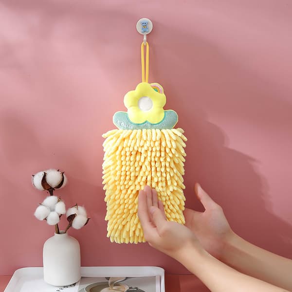 (Färger) Hängbar Chenille Blommig Barn Handduk, Handduk,