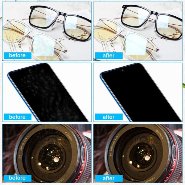 20 pakke mikrofiber briller rengøringsklude 15 x 15 cm - fnugfri