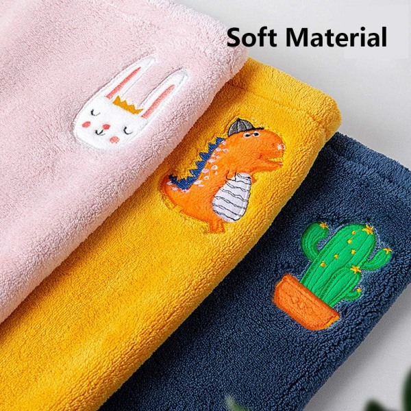 3-pak små hængende håndklæder til køkken og badeværelse, superabsorberende blød klud, dinosaur, kanin, gris design