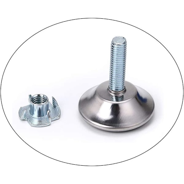 16 st möbelfot, M10 x 24 mm justerbara möbelben, justeringsskruvar för möbelben, stol, bord