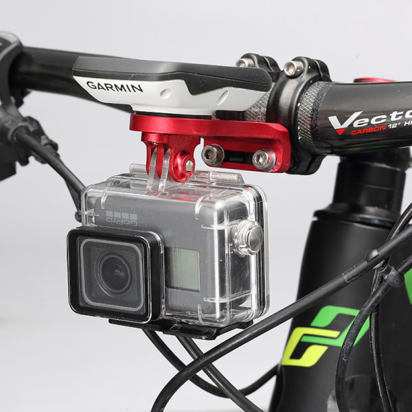 Punainen GoPro-pyörän ohjaustangon jatkopidike NiteRider-sovittimelle