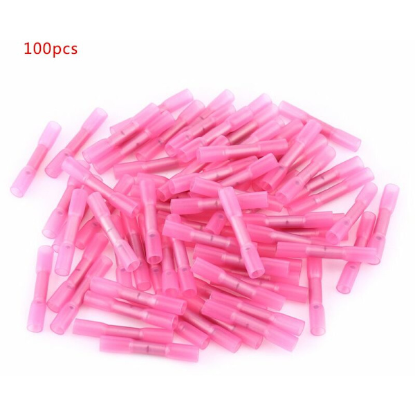 100 kpl 0,5-1,5 mm² sähköliitin kutistesukkaa vedenpitävä eristysholkki 22-16AWG punainen