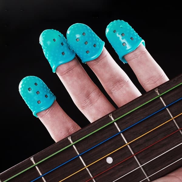 4 stk. Gitarfingerdeksel - Hvit - Transparent - S