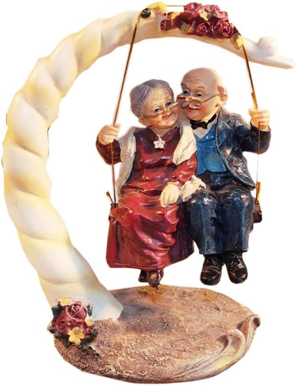 Kreativ håndlaget statue harpiks eldre par statue