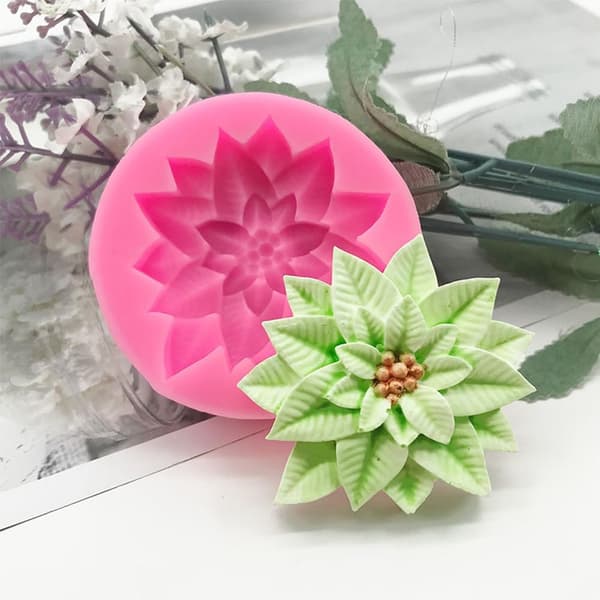 2 stk. Jule Holly Leaf Chokoladeforme 3D Silikoneforme Sukkerterningforme Genanvendelige Glasurforme Lerforme Slik Bageværktøj