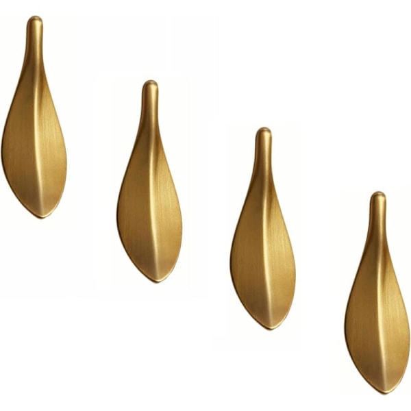Handtag Möbel 4 Enheter Zinklegering, Köksskåpshandtag, Gyllene Guldblad, Gyllene Möbelknapp ， Heminredning Köksmöbellåda, Dist