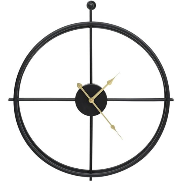 Svart väggklocka 52 cm järn