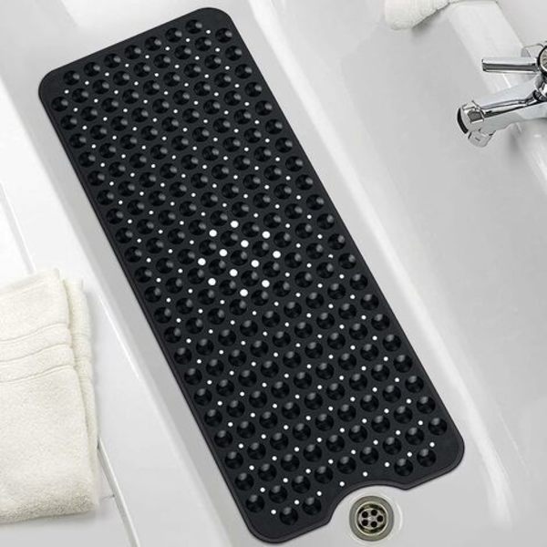 Extra lång badrumsmatta med starka sugkoppar halkfri badmatta PVC-material duschmatta för badrum maskintvättbar anti-mögel anti-svamp 40X1