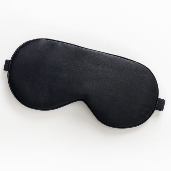 Søvn- og reisemaske (svart) Ren naturlig silke (sunn og ren