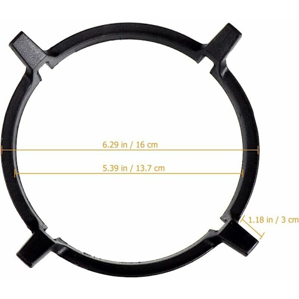 Gassbakeplate for gasskomfyr, redusert kryss, gassplatetopp, støtterist, støttering for gasskomfyr