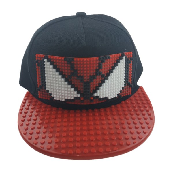 Ny Spiderman Hip Hop Hat DIY Flat Edge Pixel Puzzle Building Blo