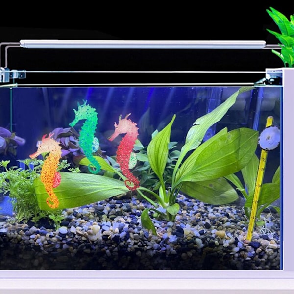 6 stk. Hippocampus Silikon, Kunstig Hippocampus Dekorativt Happocampal Ornament Hippocampes Lysende Kunstig Lys Akvarium Dekorasjon