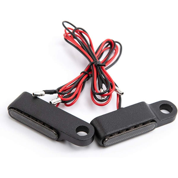 (Svart) Mini LED-blinklys for motorsykkel, indikatorlampe for motorsykkel, scooter, kaféracing