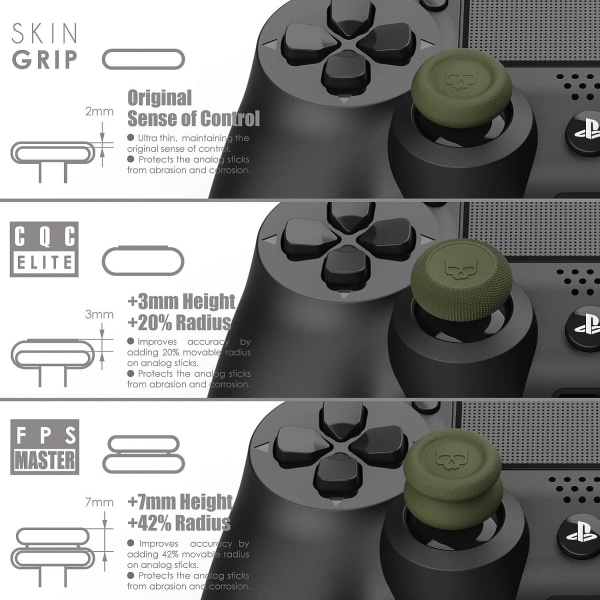 3 par (6 stk) - Gult tommelgrepsett, joystick-hette, analog joystick-hette for Nintendo Switch Pro-kontroller  PS5 / PS4 / Slim/Pro-kontroller