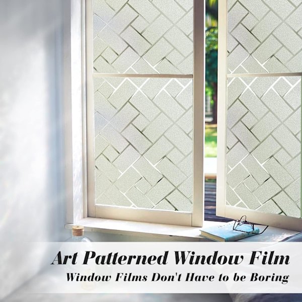 Ikkunakalvo Privacy Frosted Glass Film Ikkunastattinen tarra itseliimautuva huurrettu ikkunan peite vinyyli-verhokalvo Anti-UV-koti-ikkunanäyttö 45 x 200